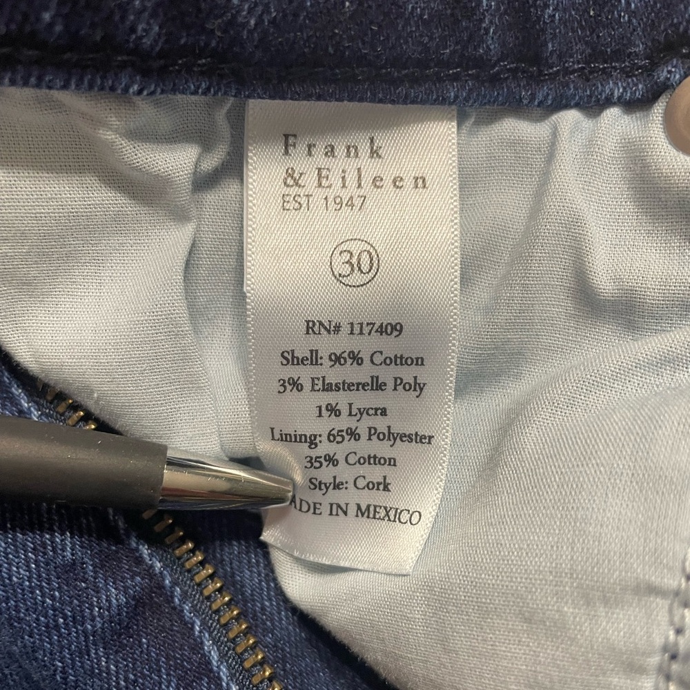 Frank and Eileen Dark Wash Raw Hem Cork Jeans Size 30 - Picture 12 of 12